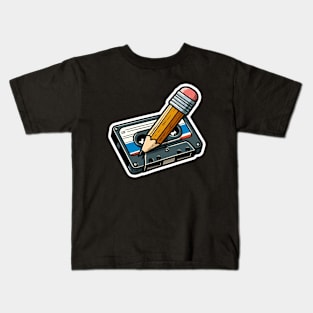 Cassette and Pencil V2 Kids T-Shirt